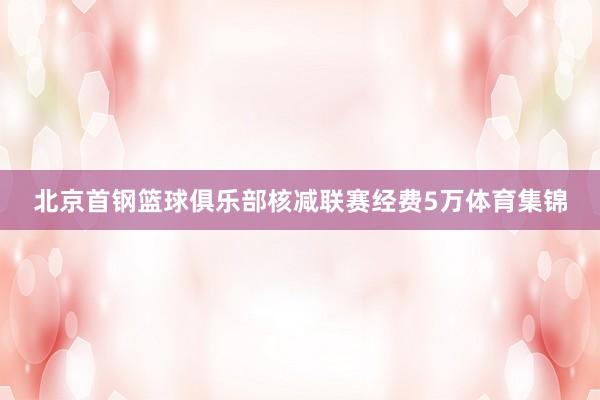 北京首钢篮球俱乐部核减联赛经费5万体育集锦