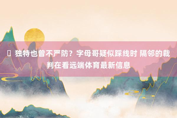❓独特也曾不严防？字母哥疑似踩线时 隔邻的裁判在看远端体育最新信息