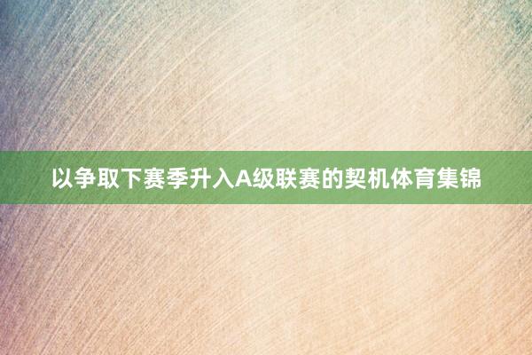 以争取下赛季升入A级联赛的契机体育集锦