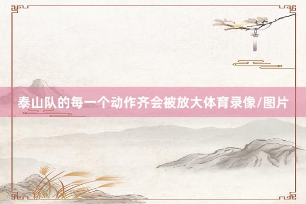 泰山队的每一个动作齐会被放大体育录像/图片