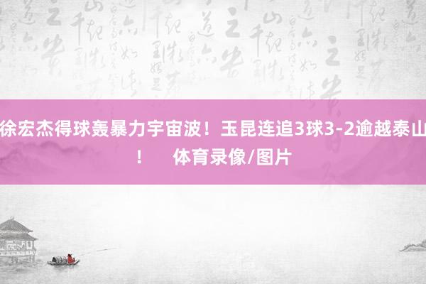 徐宏杰得球轰暴力宇宙波！玉昆连追3球3-2逾越泰山！    体育录像/图片