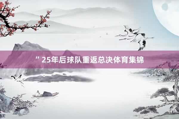 ”25年后球队重返总决体育集锦