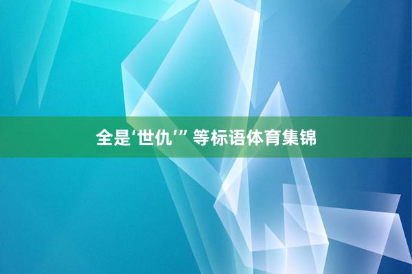 全是‘世仇’”等标语体育集锦