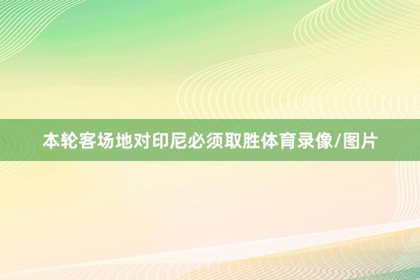 本轮客场地对印尼必须取胜体育录像/图片