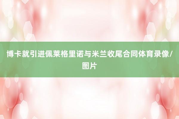 博卡就引进佩莱格里诺与米兰收尾合同体育录像/图片