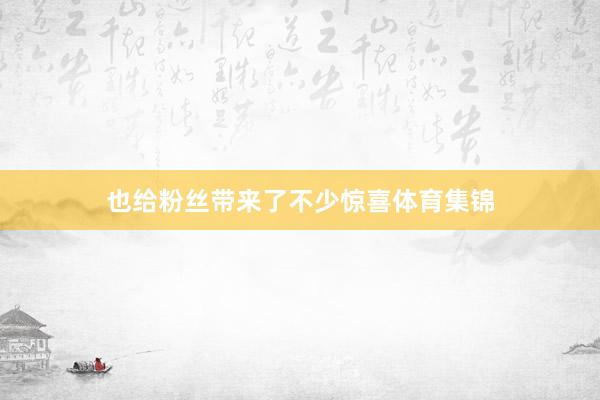 也给粉丝带来了不少惊喜体育集锦