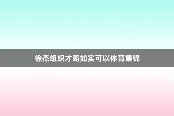 徐杰组织才略如实可以体育集锦