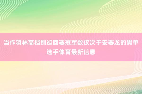 当作羽林高档别巡回赛冠军数仅次于安赛龙的男单选手体育最新信息
