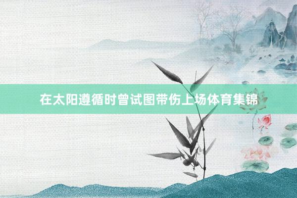 在太阳遵循时曾试图带伤上场体育集锦