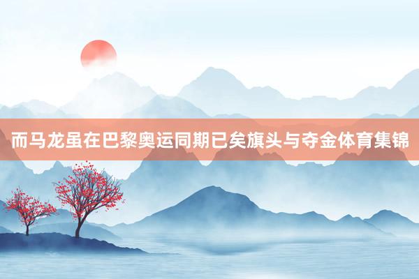 而马龙虽在巴黎奥运同期已矣旗头与夺金体育集锦