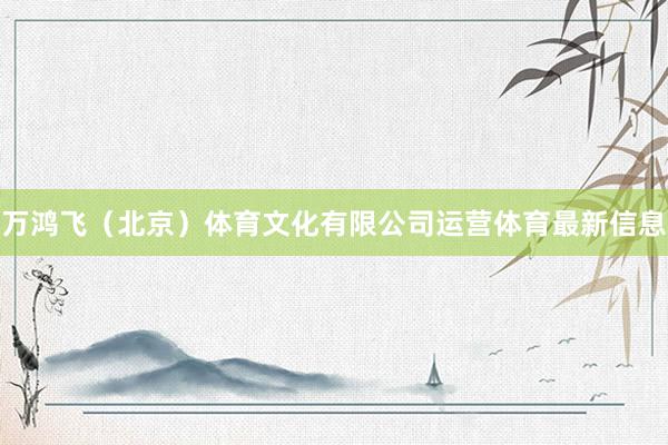 万鸿飞（北京）体育文化有限公司运营体育最新信息
