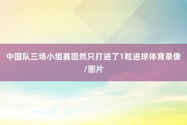 中国队三场小组赛固然只打进了1粒进球体育录像/图片