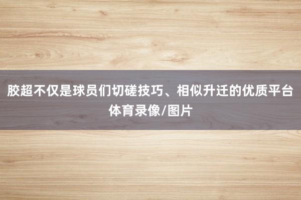 胶超不仅是球员们切磋技巧、相似升迁的优质平台体育录像/图片