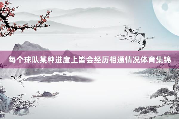 每个球队某种进度上皆会经历相通情况体育集锦