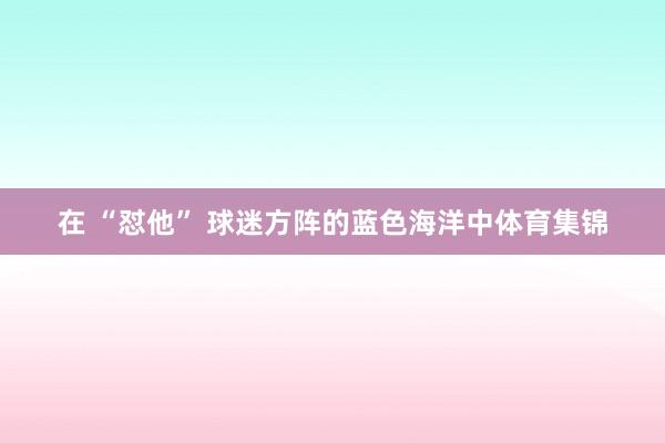 在 “怼他” 球迷方阵的蓝色海洋中体育集锦