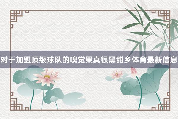 对于加盟顶级球队的嗅觉　　果真很黑甜乡体育最新信息