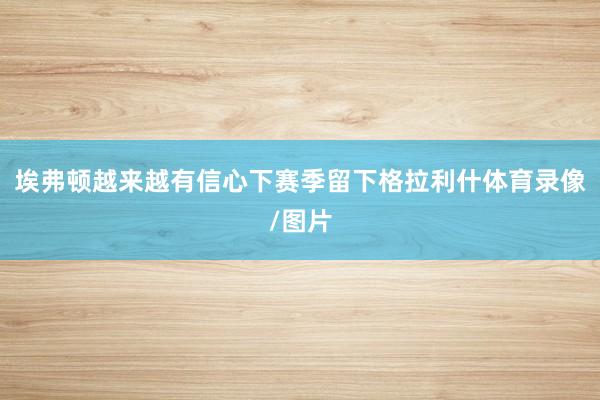 埃弗顿越来越有信心下赛季留下格拉利什体育录像/图片
